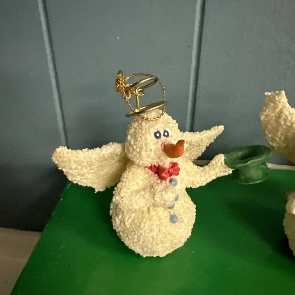 Vtg House of Lloyd 3 Snowmen Angel Ornaments Christmas Around The World Snowman‎